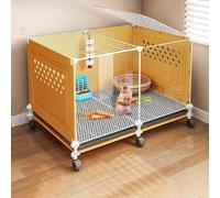 Cage à lapin d'intérieur avec roulettes, plateau facile à nettoyer, design modulaire, transparente et ventilée pour le confort de l'animal