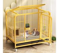 Cage À Lapin D'intérieur avec roulettes, pour Petits Animaux, Grillage Amovible, pour Lapins, Furets, Cochons d'Inde(Yellow,63 * 42 * 51cm/25 * 17 * 20in)