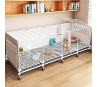 Cage à Lapin d'Intérieur Transparente, Grand Espace avec Plateau Amovible et Roues, Clapier pour Lapin Nain, Habitat Animal Domestique