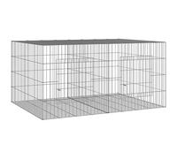 Cage à lapin en fer galvanisé, 110 x 79 x 54 cm, robuste et durable, pour les petits animaux tels que les lapins et les cochons d'Inde, idéale pour l'intérieur et l'extérieur