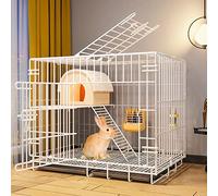 Cage à lapin, grand parc d'intérieur pour animaux de compagnie avec porte pour lapins et petits animaux - Clapier pliable avec plateau extractible pour chiots, chatons - Blanc (taille : 85 x 6)