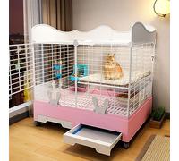 Cage A Lapin Interieur Complète, avec Déflecteur et Lucarne Surélevés, Facile À Nettoyer et Facile À Installer, Conception À Double Couche, Grande Capacité, Une Variété de Couleurs Disponibles ( Color