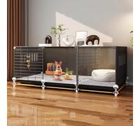 Cage à Lapin Interieur Enclos Cochon d'Inde, avec Plateaux et Protection Contre L'urine, Parc pour Petits Animaux pour Cochon d'Inde/Lapins(106x46x48cm)