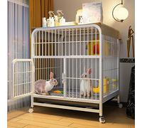 Cage à lapin, parc pour animaux de compagnie pour lapins et chiens, clôture portable en fil métallique avec grands plateaux coulissants pour chats