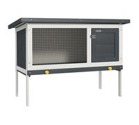 Cage à lapin - PawHut - sur pied - avec niche intérieur toit ouvrant porte verrouillable - 90 x 45 x 65 cm - noir blanc