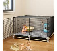 Cage à lapins en maille avec plateau pour lapins, cochons d'Inde, écureuils