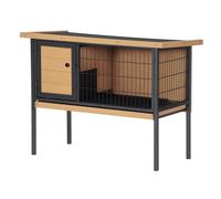 PawHut - Cage à lapins en bois sur pieds, clapier extérieur avec toit ouvrable 91,5×45×70 cm