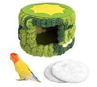 Cage à oiseaux - 17,6 x 17,6 x 12 cm en peluche chaude et mignonne avec coussinets | Nid cylindrique pour perruches | Pour temps froid, écureuil, perroquet, conure, inséparables, pinsons, chinchilla