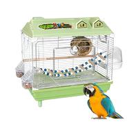 Cage à Oiseaux - 18,8 Pouces, Cage Portative Transparente pour Cacatoès | Càge avec Perchoir en Bois, Fil de Fer + ABS, Intérieur, Cacatoès, Ara, Conure, Perruche, Pinsons, Transporteur d’Oiseaux, Mai