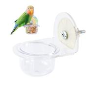 Cage à oiseaux - 6,9 x 7,5 x 8,9 cm - Tasses transparentes pour un nettoyage facile, design avec fixation sécurisée, distributeur d'eau pour nourriture, écureuil, canari, calopsitte, pinson