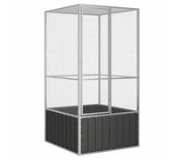 Cage à oiseaux - Anthracite - 111x107x211,5 cm - Acier galvanisé - Extérieur - Grande taille