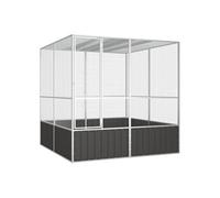 Vidaxl Cage À Oiseaux Anthracite 213,5x217,5x211,5 Cm Acier Galvanisé
