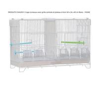 Cage à oiseaux avec grille centrale et plateau à tiroir 60 x 26 x 40 cm Blanc - FASIKE