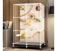 Cage à oiseaux avec roues, grand nid d'oiseau avec échelle et balançoire, idéal pour perruches, canaris, calopsittes, inséparables et conures