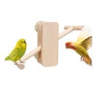 Cage à oiseaux - Balançoire en bois multifonction pour oiseaux - Accessoires résistants à la mastication pour se tenir debout, jouer, se reposer