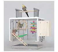 Cage à Oiseaux Cadre de cage d'oiseau à oiseau légère de grande cage d'oiseau avec une cage d'oiseau respirant avec une vision à rouleaux convient au perroquet Macaw Love Bird Bird House Cage à Oiseau