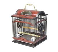 Cage à Oiseaux Cage à Oiseaux carrée de Style Chinois Faite la Main, poignée en métal, châssis Type tiroir Amovible et Lavable