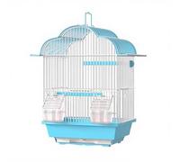Cage à Oiseaux Cage à Oiseaux Maison Villa Tiroir Châssis Ports d'extension Poignée Calopsittes Perruches ondulées Moineaux de Java Support de Cage de vol(Blue,Petit)