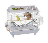Cage à oiseaux - Cage à oiseaux portable transparente - Cage à oiseaux avec perche en bois pour perruches - Pour inséparables pinséparables, perruches aras et cacatoès