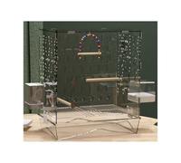 Cage à Oiseaux Cage à Perroquet entièrement Transparente, châssis Clipser et escaladable, Ouvertures Multiples, for perroquets, perruches, calopsittes Support de Cage de vol