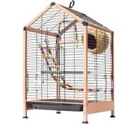 Cage à Oiseaux, Cage Oiseau, Cage à Oiseaux en métal résistant à la Rouille avec échelle de Toit for perruches calopsittes africaines et inséparables(Dark Blue)