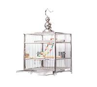 Cage à Oiseaux, Cages à Oiseaux en Acier Inoxydable, Cages carrées, de vol Portables Grande Taille avec Support Roulant, Transport Simples for(S)