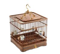 Cage à Oiseaux, Cages à Oiseaux en Bois, Cages carrées Vintage, Porte-Oiseaux Simples, Maison Portable(Bronze Medium)
