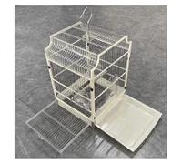 Cage à Oiseaux, Cages à Oiseaux en Fer forgé avec poignée de Plateau extractible, Supports Simples, Produits for Animaux Compagnie(White)