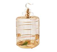 Cage à Oiseaux, Cages à Oiseaux en Fer forgé, Grandes Cages rétro avec Support Roulant, dorées de Grande capacité(S)