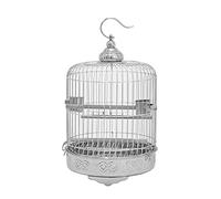 Cage à Oiseaux, Cages à Oiseaux Petite Cage argentées Transporteurs d'oiseaux en Acier Inoxydable Cage de vol Portable Oiseau Rond