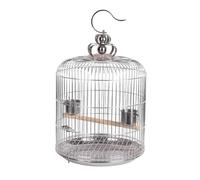 Cage à Oiseaux, Cages à Oiseaux Rondes, Cages suspendues en Acier Inoxydable avec mangeoire, Petites Portables(42cm/16.5in)