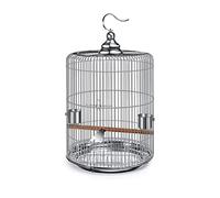 Cage à Oiseaux, Cages à Oiseaux Rondes en Fer forgé, Grandes Cages Acier Inoxydable, de Transport Portables Simples(34CM/13.3IN)