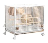 Cage À Oiseaux Canari, Cage Perroquet Transport Exterieur sur roulettes Métal Volière Oiseaux pour Perruches, Canaris(White,Small(7pcs))