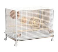 Cage À Oiseaux Canari, Cage Perroquet Transport Exterieur sur roulettes Métal Volière Oiseaux pour Perruches, Canaris(White,Medium(7pcs))