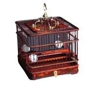 Cage À Oiseaux Carrée en Palissandre avec Tiroirs, Idéale for L'extérieur