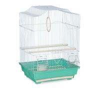 Cage à Oiseaux Confortable avec perchoirs et balançoire 49,5 x 35 x 32 cm en Acier Gris 13_0009840