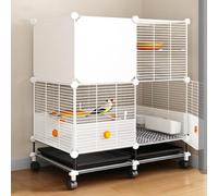 Cage à Oiseaux - Convient aux perroquets à Longue Queue, équipée de déflecteurs Amovibles pour éviter Les déversements de Nourriture et de roulettes pour Un déplacement Facile. (A 75 * 37 * 125CM)