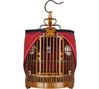 Cage à oiseaux de voyage portable avec support roulant, plateau et housse de cage, design exquis sculpté pour oiseaux en vol, grande taille