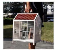 Cage À Oiseaux Décorative en Forme De Maison avec Plateau À Poignées Et Ports Extensibles(Rot)