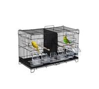 Pawhut Cage à oiseaux avec mangeoire tiroir à déjection métal noir 59,5 x 29,8 x 35,3 cm