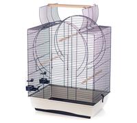 Cage À Oiseaux Duvo+ Emma Grise/Bleue 54x39x72,5cm Avec Toit Ouvert Et Perchoir