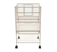 Cage à oiseaux en acier au carbone blanche - Grande cage à oiseaux debout - Pour oiseaux de petite et moyenne taille - 48,5 x 46 x 83 cm