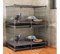 Cage à oiseaux en métal avec plateau amovible pour perruches, calopsittes, inséparables, pigeons, poules, canards, oies