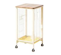 Cage À Oiseaux en Métal avec roulettes for Grandes Conures À Joues, Pigeons, Perroquets(Bruin)