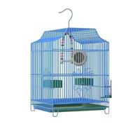 Cage À Oiseaux en Métal for Perroquets, Perruches, Calopsittes, Inséparables, Pinsons(Blue)