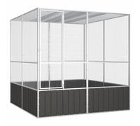 Cage À Oiseaux Fermée Ventilée Acier Galvanisé Anthracite 213,5x217,5x211,5 Cm