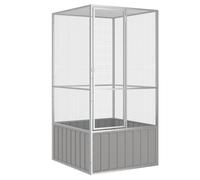 Cage À Oiseaux Fermée Ventilée Acier Galvanisé Gris 111x107x211,5 Cm