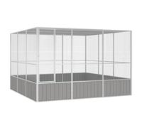 Cage À Oiseaux Fermée Ventilée Acier Galvanisé Gris 302,5x324,5x211,5 Cm