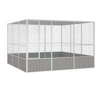 Cage À Oiseaux Fermée Ventilée Acier Galvanisé Gris 302,5x324,5x211,5 Cm
