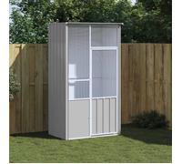 Cage à oiseaux gris 115x78x200 cm acier galvanisé